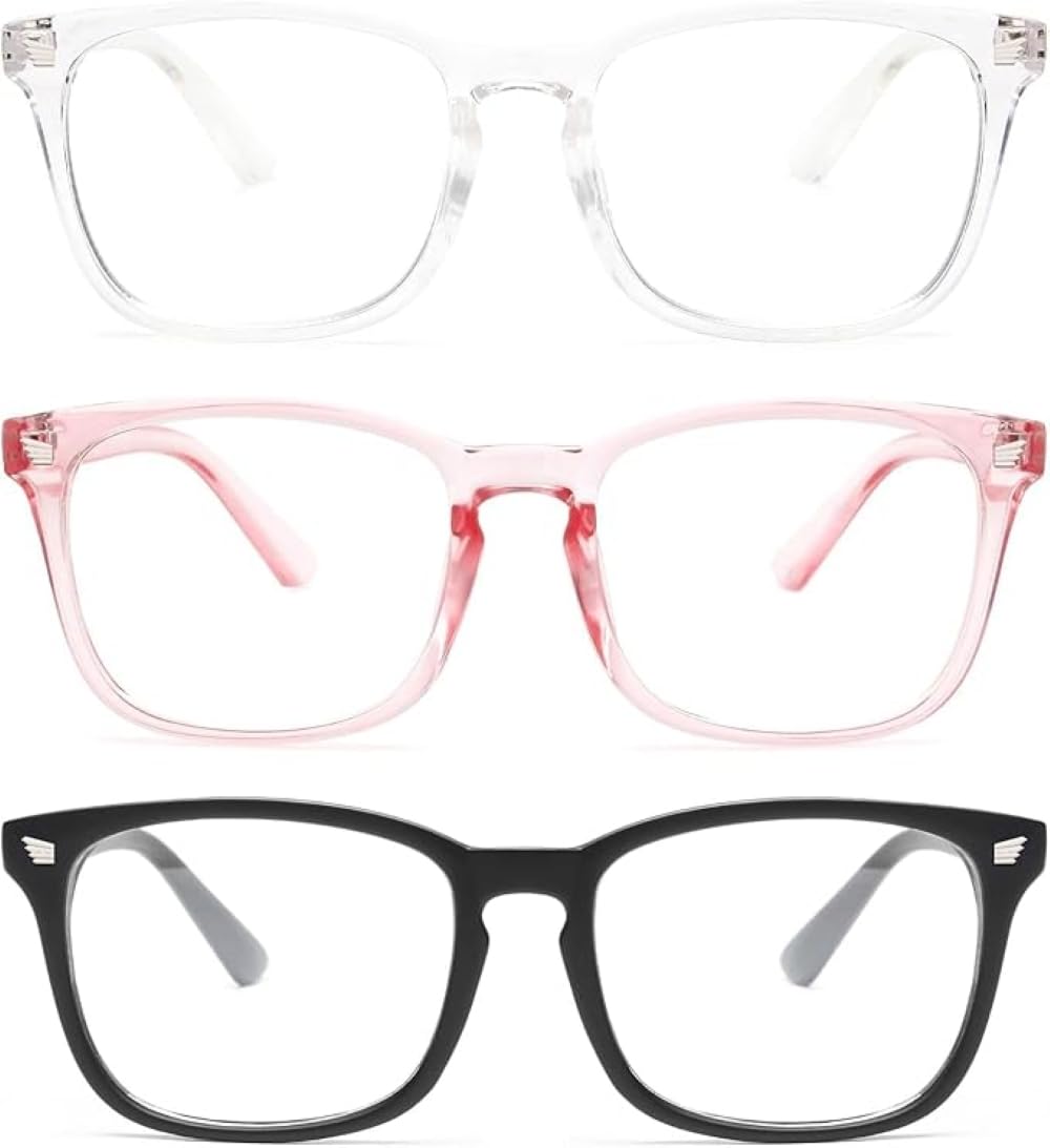 Blue Light Blocking Glasses - Fashion Square Fake Eyeglasses, Anti UV Ray Computer Gaming Glasses Blue Blockers for Women/Men